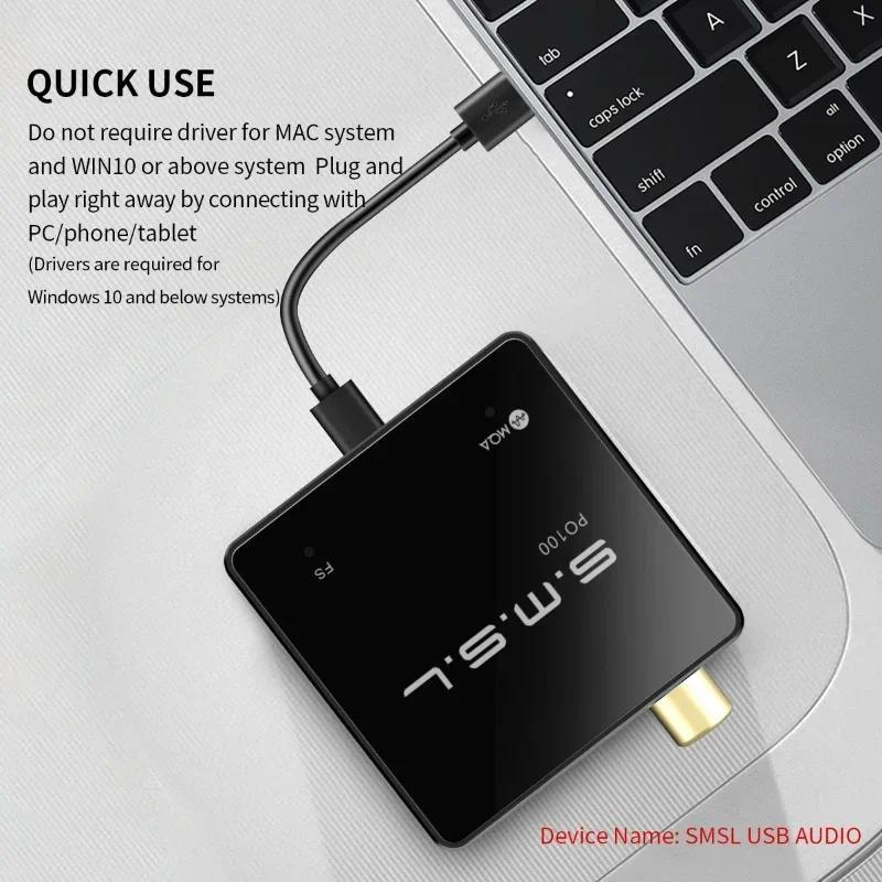 SMSL PO100 2024 USB Digital Interface DAC MQA Audio Decoder TYPE-C ...