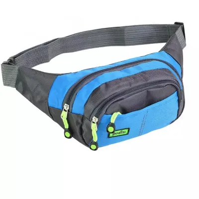 tas pinggang pria RZK outdoor waist bag - bisa bayar ditempat merah abu-abu dua kantong depan tali adjustable cocok untuk aktivitas outdoor.