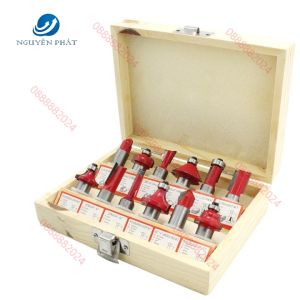 BỘ 12 MŨI SOI MŨI PHAY GỖ CỐT 6.35MM VÀ 12.7MM