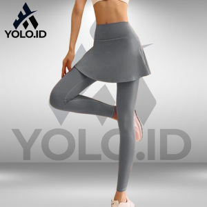 Legging Rok Celana Olahraga Senam Wanita Highwaist Polos
