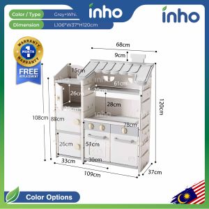 INHO L109/140cm Child Kids Bedroom Living Room Multifunctional Storage Cabinet Rack Storage Shelf