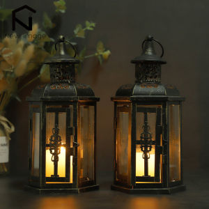 Vintage Nordic Candle Holder Lanterns Candles Aesthetic Hanging Lantern Iron Lantern Black Home Decor Wedding Room Decoration2026