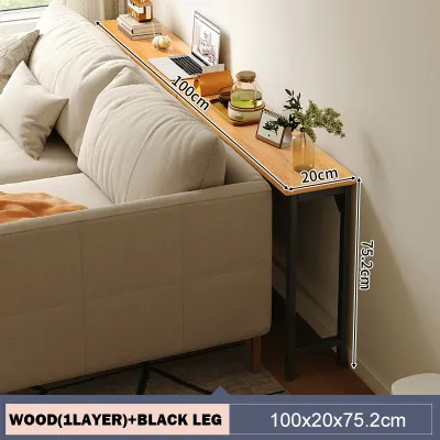 STON Long Bedside Table 20CM Width Wooden Bedside Table Bedroom Side Table Compact Sofa Side Table Meja 长条夹缝桌