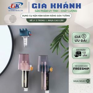 dụng cụ lấy kem đánh răng dụng cụ nặn kem đánh răng Dụng Cụ Nặn Kem Đánh Răng Dán Tường Kiêm Giá treo bàn chải