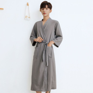 ชุดกิโมโน Jubah Pasangan แขนยาวสไตล์ฤดูใบไม้ร่วงสำหรับฤดูใบไม้ผลิชุดคลุมอาบน้ำชุดกลางคืนสำหรับผู้ชายชุดนอนผู้หญิงชุดชุดนอนคืนงานแต่งงานขนาดใหญ่พิเศษสำหรับโรงแรมซาวน่าคลับว่ายน้ำสปาชุดคลุมอาบน้ำอาบน้ำ