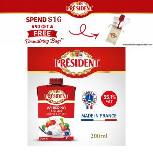President UHT Whipping Cream 35.1 Percent Fat 200ML