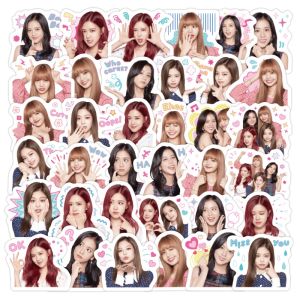 40Pcs/Set Creative Blackpink Handbook Sticker Set Korean Girl Group Decorative Stickers DIY Notebook Decorative Material