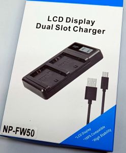Dual Charger Baterai SONY NP-FW50 ZV-E10 A6100 A6400 A6000 A5100 A5000 A6300 A6500 NEX 7 NEX 6 NEX 5 NEX C3 F3 SLT-A55