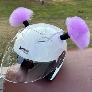 TUO29 2Pcs/Set Self-adhesive Motorcycle Helmet Braids Creative Removable Motorcycle Helmet Warrior Braid Hair Accessory Cute Motorcycle Helmet Bun Head Helmet Accessories