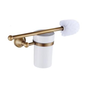 Detachable Head Toilet Brush Holders Antique Style Wall Mounted Bathroom Fixture Simple Installation for Small space