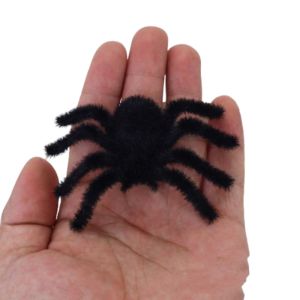 ZHONGMEET Funny Halloween Plush Spider Cartoon Realistic Flocking Black Spider Spider Model 3D Artificial Spider Party Prop