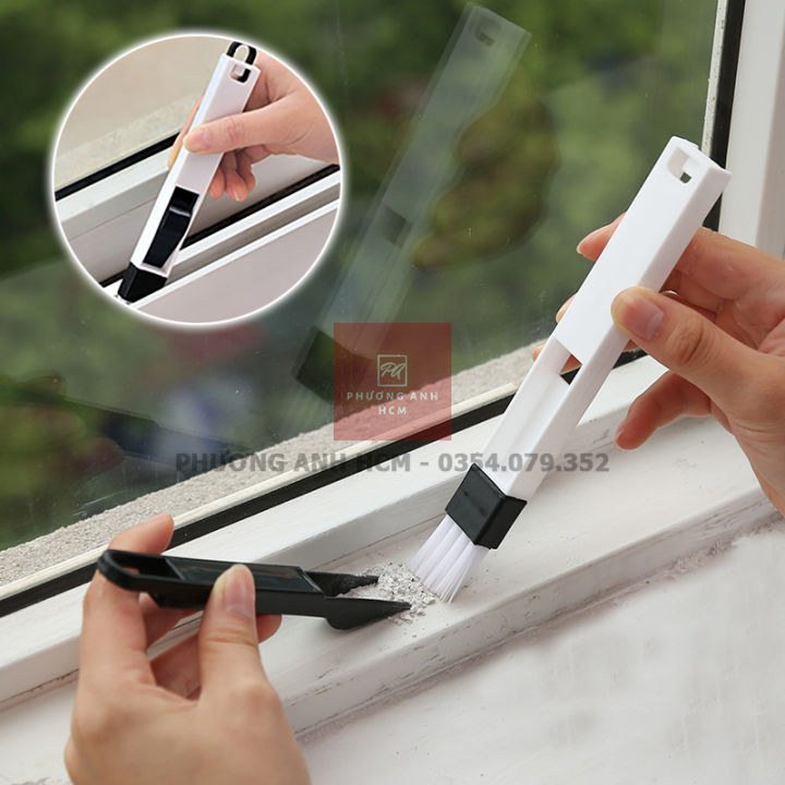 Chổi Quét Bụi Kèm Ki Hốt Rác Mini/ Cọ Mini Phủi Bụi Vệ Sinh Khe Cửa, Bàn Phím Máy Tính,...
