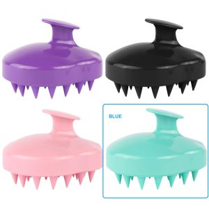 Hair Scalp Massager Shampoo Brush Care Brush Budget Gift etc ... Silicone Head Scrubber Dandruff for Women Men or Pets Manual Massage Soft Bristles The ( Pack of 2 )