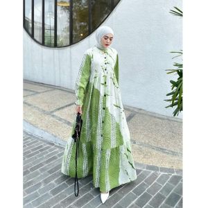 BASIL DRESS GAMIS TWILL RAYON CANDI MEKAR GAMIS BATIK CAP PEKALONGAN