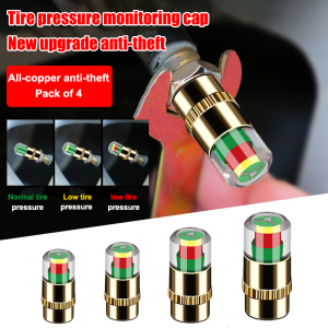 Tire Air Pressure Monitor Cap AntiSkid Wheel Teeth AntiTheft Car Sensitive Detection Sensor Indicator Alert Tyre Air Gauge Warning Device