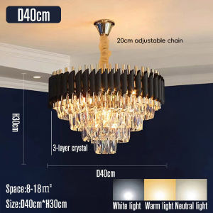 Living room chandeliers new crystal dining room lamp LED bedroom decoration high ceiling light 22