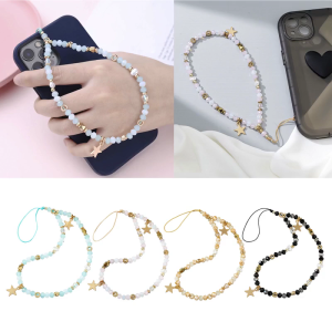 Five-Pointed Star Pendant Beaded Phone Chain Fashion Cellphone Case Hanging Rope Women Telephone Phone Lanyard