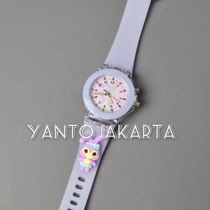 Jam tangan anak perempuan karakter kartun glow in the dark