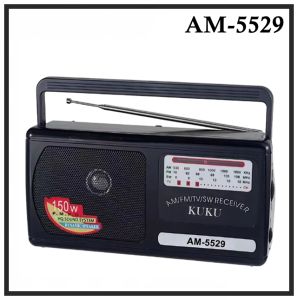 AM-5529 FM/AM/TV/SW Portable Radio High Sensitivity Antenna Rechargeable Speaker