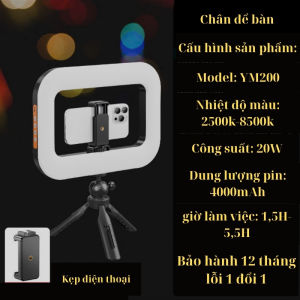 Đèn Livestream YM200 Đèn LED vòng cầm tay Đèn Selfie Bộ ổn định Video điện thoại cho máy ảnh điện thoại thông minh Camera hành động YouTube Thiết lập Làm phim Trang điểm Vlogging