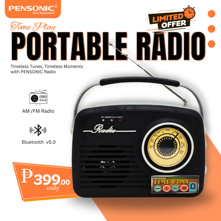 PENSONIC Time Play 10W AM/FM/ Bluetooth/USB/AUX Portable Wireless
