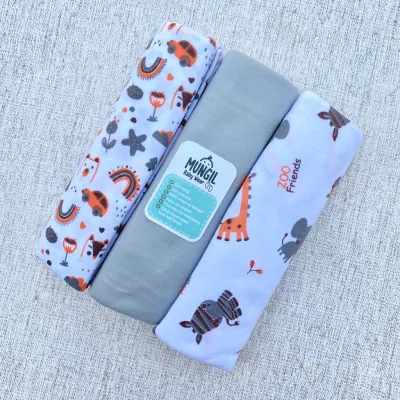 3 PCS Bedong Bayi Pernel Bayi Alas Ompol Bayi Alas Tidur Bayi Selimut Bayi ukuran 110 x 90 cm Mungil Baby Wear