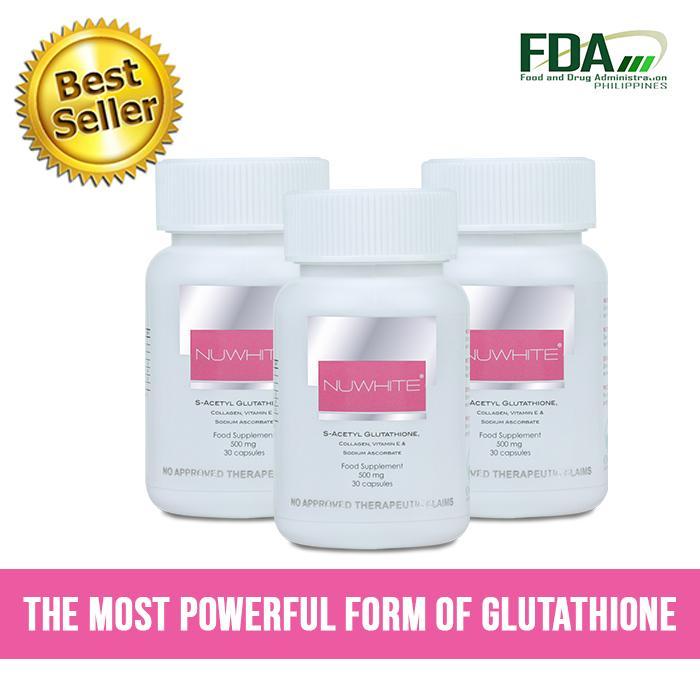 nuwhite s acetyl glutathione review NUWHITE WHITENING S-ACETYL GLUTATHIONE COLLAGEN LIGHTENING 30 CAPSULES main image 0