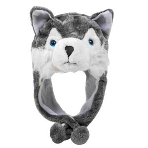 Fashion Cute Wolf Plush Hat Halloween Cartoon Cospaly Warm Windproof Parent-child Warm Performance Prop Plush Toy Hat