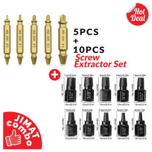 5PCS Easy Out Speed Out Broken Bolt and Damaged Screw Extractor Screw Remover Tool Set