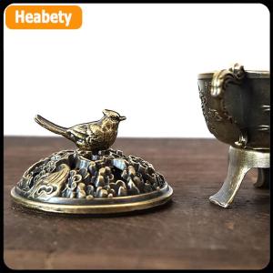 【2-3 ngày giao hàng】 Magpie Lucky Incense Burner Metal Lotus Incense Burner Bowl Incense Holder With Handle Yoga Meditation Home Decor Ancient Style