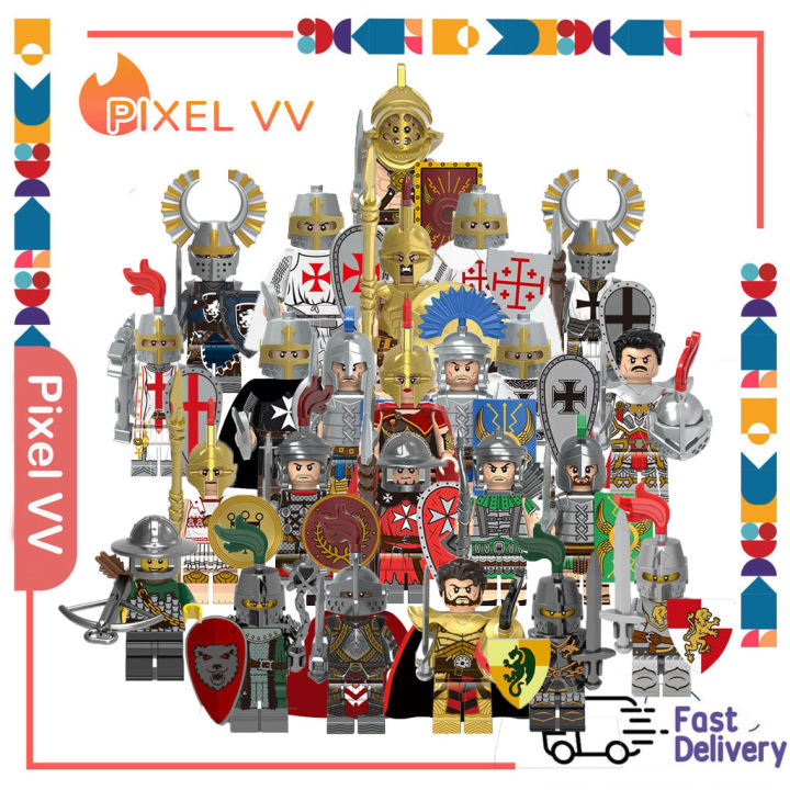 Medieval Knight Spartan Warrior Minifigures Dragon Knight Knights ...