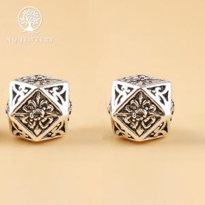 [HCM]Charm S925 Hạt rỗng đa giác xỏ ngang 13x15.5mm - NQ Jewelry