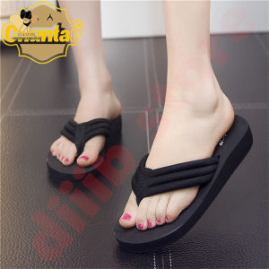 DS รองเท้าแตะ รองเท้าแตะแบบหนีบ รองเท้าส้นสูง 6cm พื้นหนา ป้องกันการลื่น เหมาะกับเดินชายหาด แฟชั่นฤดูร้อน สําหรับผู้หญิง รองเท้าผู้หญิง รองเท้า รองเท้าแตะ หญิง รองเท้าแตะผู้หญิง ไซส์ 35-42