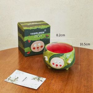 ชามเซรามิคทรงสูงลายแตงโม ชามขนมหวานการ์ตูน ชามไอศกรีมเค้ก ชามโยเกิร์ต ชามพุดดิ้ง ชามขนมหวาน ชามผลไม้