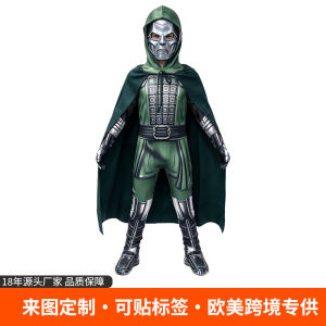 New Cos Halloween Kids Victor Von Doom Doctor Doom Cosplay Jumpsuit Anime Movie Stage Party Performance Costume Clothes
