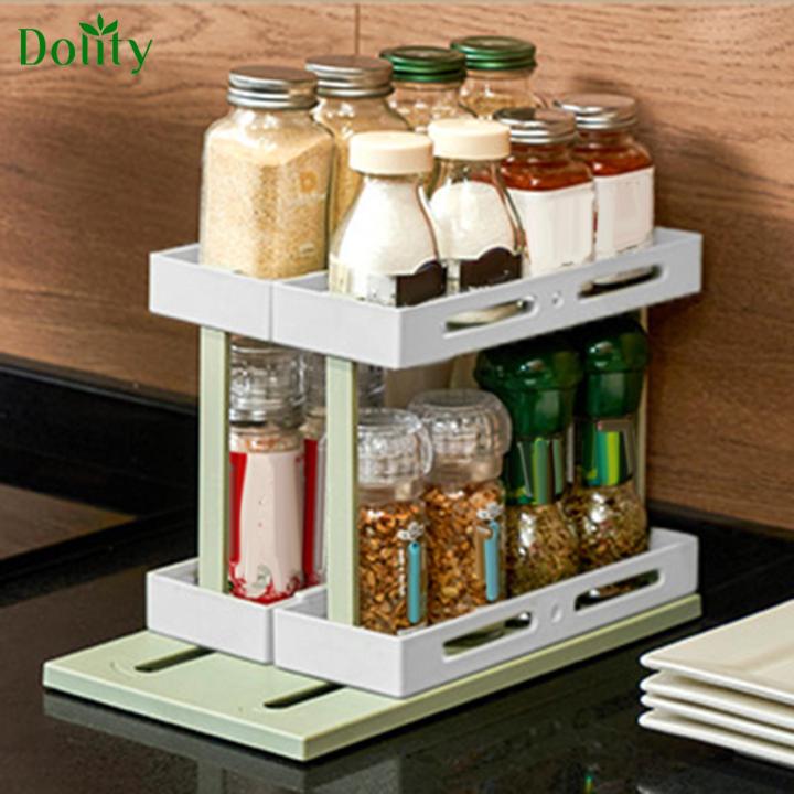 Dolity Rotating and Pull Out Spice Rack Organizer for Spices