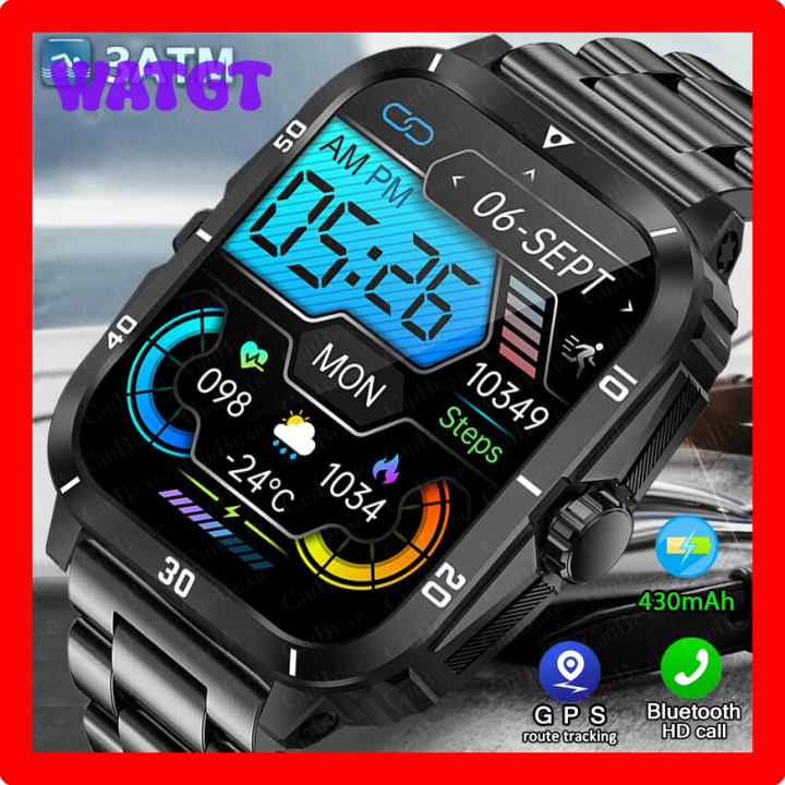 WATGT 2024 Outdoor Military 3ATM Waterproof Smart Watch Men 430Mah