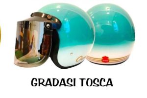HELM BOGO GRADASI WARNA TOSCA TERBARU FREE KACA DATAR ATAU CEMBUNG BANYAK VARIASI WARNA