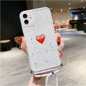 พร้อมส่ง Glitter iPhone case 12 Pro / 12 Pro max เคสไอโฟน เคสใส+เชือก สายคล้องคอ เคสสะพายข้าง กันกระแทก ซิลิโคน