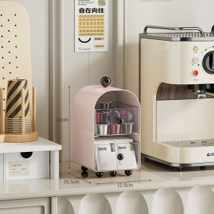 Desktop Storage Box Multi-Layer Transparent Drawer Tea Bag Organizer Cosmetic Storage Container Kotak Simpanan Meja