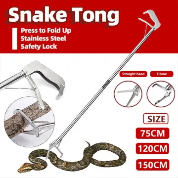 47" Heavy Duty Snake Tongs & Bag Reptile Grabber Catcher Wide Jaw