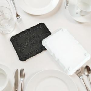 💥【Special price】💥UWO แผ่นจานอาหารลายนูนขนาดเล็กของเล่นจำลองบ้านตุ๊กตา1ชิ้น