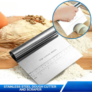 Stainless Steel Cake Scraper Pastry Cutters Baking Cake Cooking Dough Scraper Spatulas Edge DIY Baking Decorating Tools