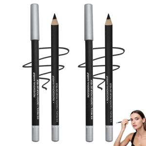2025 New 24 HR Waterproof Eyeliner Duo Sharpenable Eye Pencil No Smudging Fading 2 in 1 Eye Liner and Eyebrow Pencils Smooth and Easy to Color (Black+Beige)