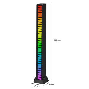 Sound Pickup Monitor Light Bar RGB Dynamic Effect Voice-Activated Music Rhythm Table Lamp