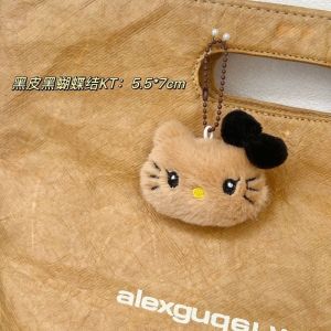 Sanrio Hello Kitty Plush Doll Keychain Pendant Cartoon Kt Cat Stuffed Plushies Key Ring Bag Accessories Girls Gift Kids Toys