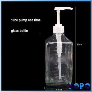 YP Plastic Glass Syrup Container with Pump (10cc) - For Sugar Syrup Flavor Syrup