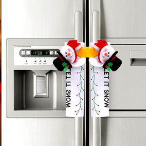 Christmas Decoration for Home Kitchen Microwave Oven Fridge Refrigerator Handle Cover Santa Claus Decor Accessories