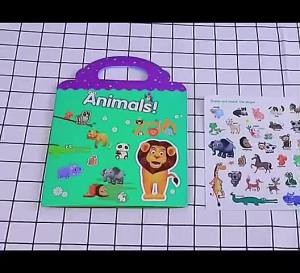 ReadyStock Reusable Children Sticker Books Quiet Book for Kids 100% Safe No Adhesive Animal Dinosaur Vehicle Space