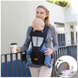 Multifunctional Breathable Waist Stool Front & Back Organizer Baby Shoulder Storage Carrier